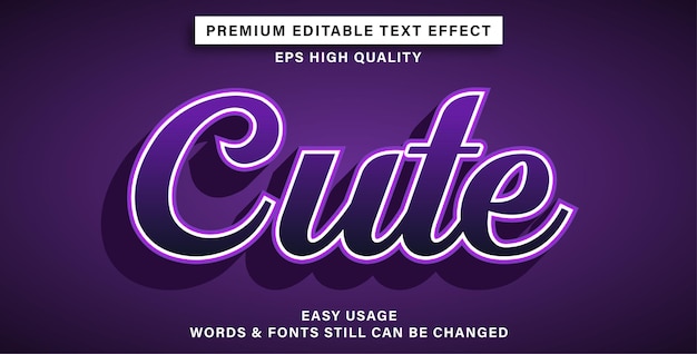 Editable text effect cute style