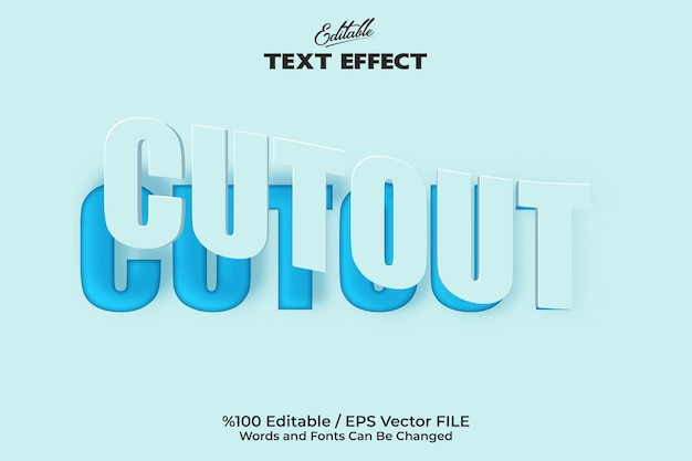 Editable text effect Cutout text Paper cut style