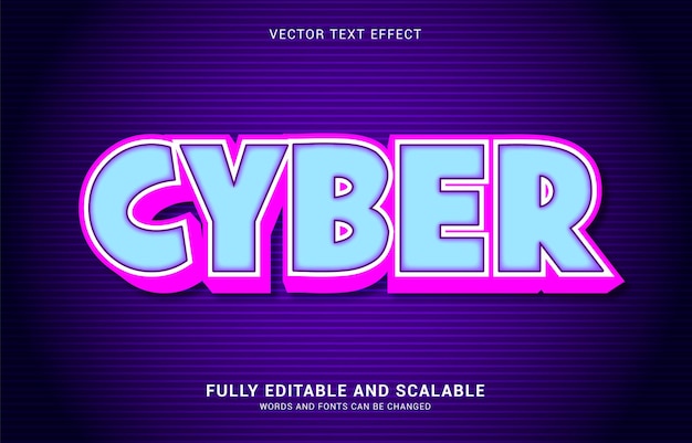 Editable text effect Cyber style