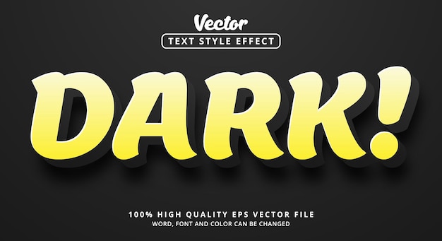 Editable text effect Dark text on light yellow color style