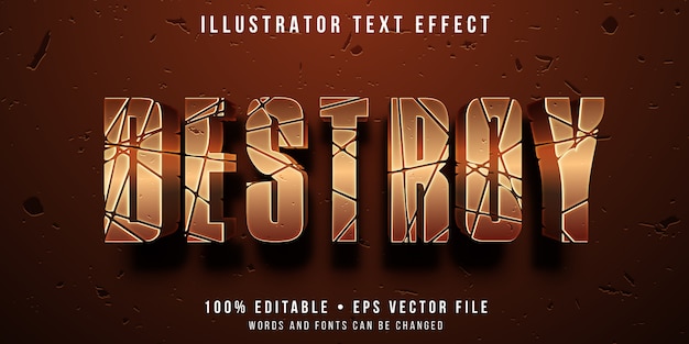 Editable text effect - destruction style