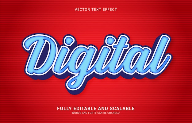 Editable text effect Digital style