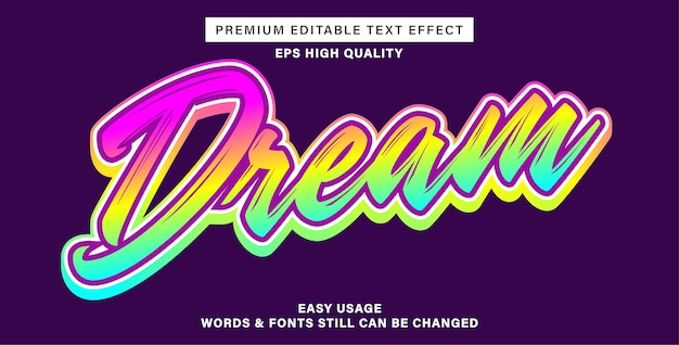 Editable text effect - dream