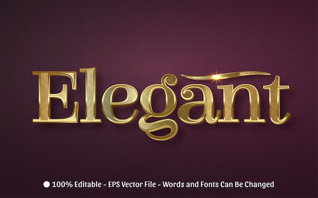 Editable text effect Elegant style