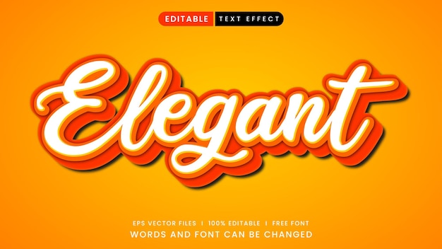 Editable text effect in elegant style