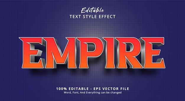 Editable text effect, Empire text style effect