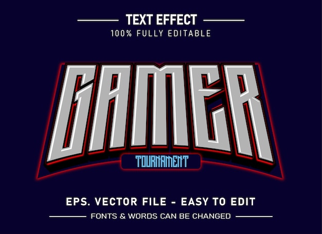 Editable text effect esport 3d gamer font style