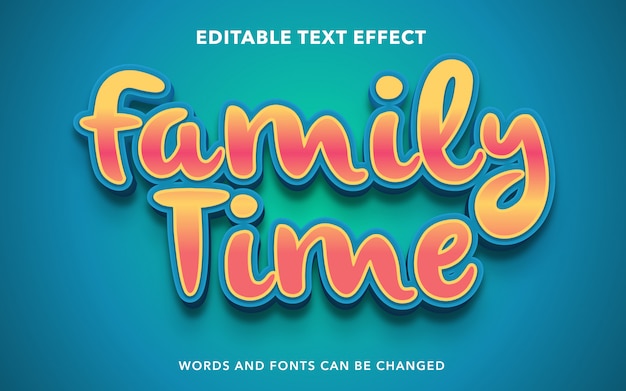 Editable text effect for family text style