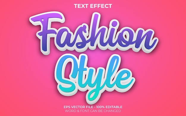 Vector editable text effect fashion style script theme