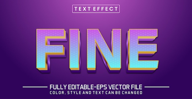 Editable text effect Fine text style concept