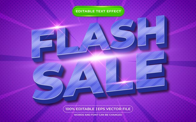 Vector editable text effect flash sale