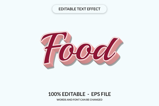 editable text effect food words and font can be changed