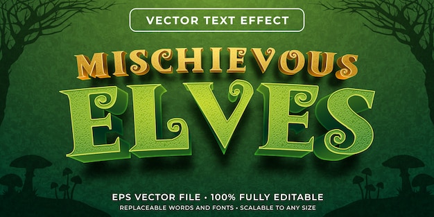 Editable text effect - forest elves style