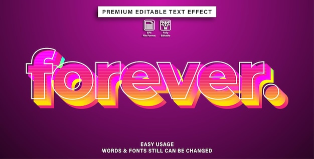 Editable text effect forever