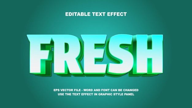 Editable Text Effect Fresh 3D Vector Template