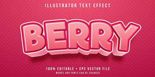 Editable text effect - fruit berry style