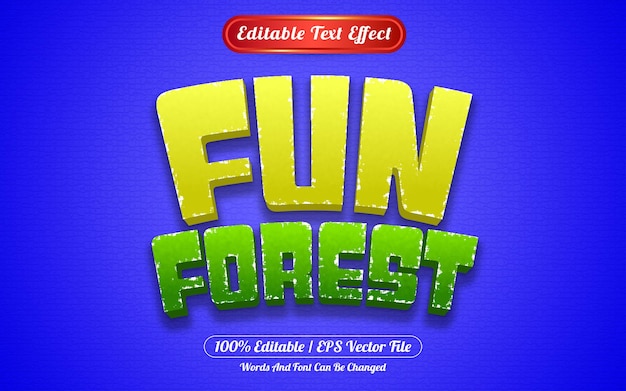 Editable text effect fun forest template style