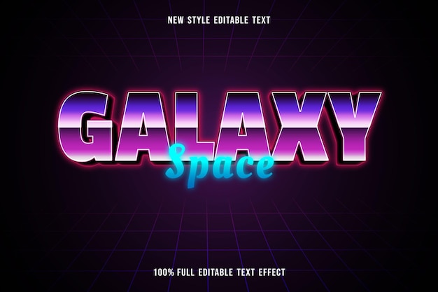 Editable text effect galaxy space color purple pink and blue