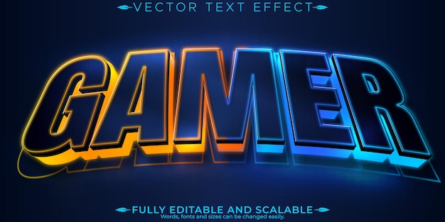 Editable text effect gamer 3d esport and stream font style