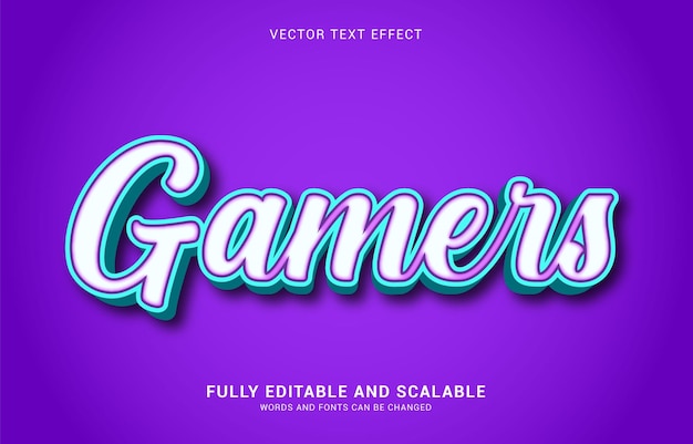 Editable text effect Gamers style