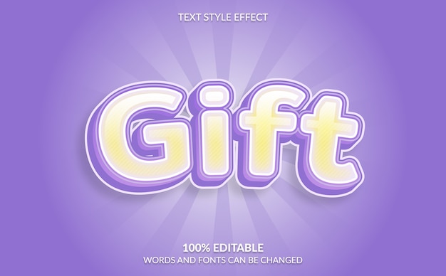 Editable Text Effect, Gift Text Style