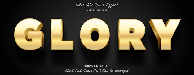 Editable Text Effect Glory Golden style Theme