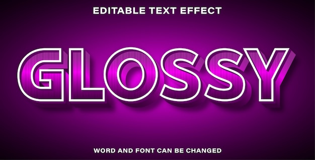 Editable text effect glossy