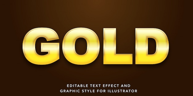 Editable text effect for gold text style