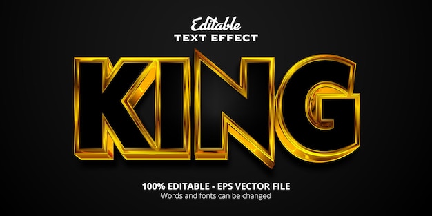 Editable text effect, golden style King text