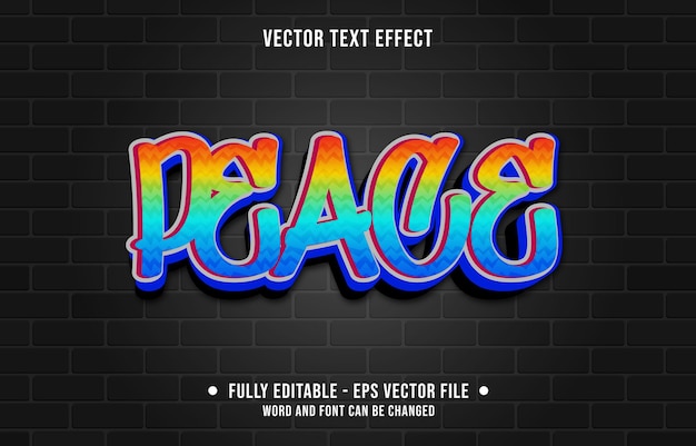 Editable text effect gradient color street graffiti wall style