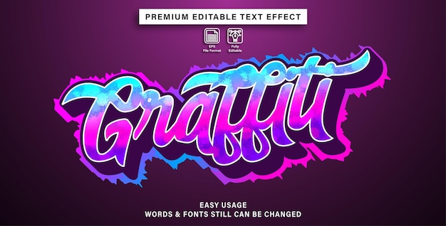 Editable text effect graffiti