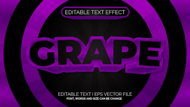 Editable Text Effect Grape