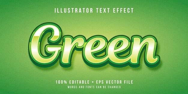 Editable text effect - green text style