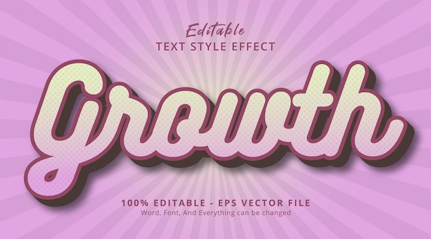 Editable text effect, Growth text on smooth pink color style