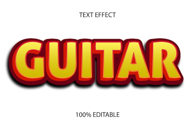 Editable Text Effect GUITAR COLOR YELLOW RED