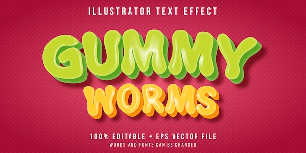 Editable text effect - gummy worms style