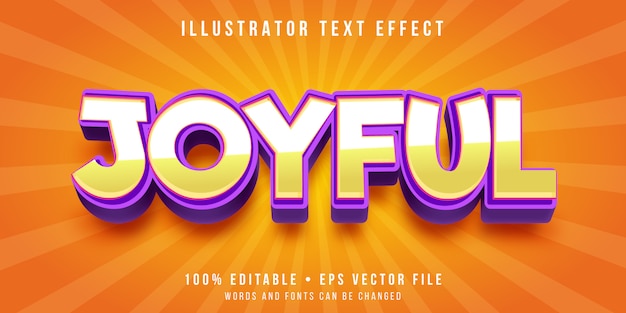 Editable text effect - happy feeling style