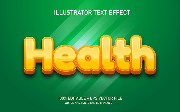 Editable text effect, Health style illustrations