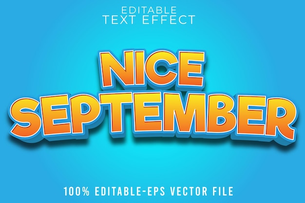 EDITABLE TEXT EFFECT HELLO SEPTEMBER WITH NEW CARTOON STYLE