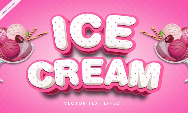 Editable text effect in ice cream style 