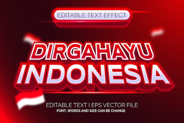 Editable Text Effect indonesia independence day