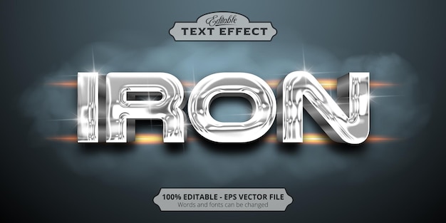 Editable text effect, Iron text