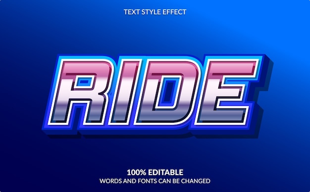 Editable Text Effect isolated on blue