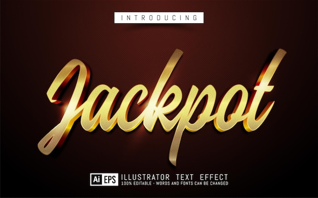 Editable text effect - Jackpot golden effect text style concept