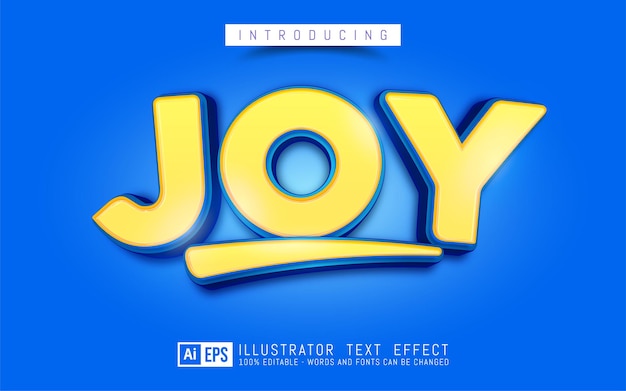 Editable text effect - Joy text 3d style concept