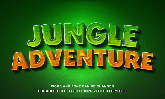 editable text effect jungle adventure