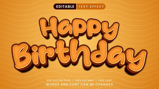 Editable text effect in kids happy birthday style