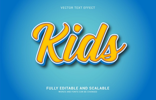 Editable text effect Kids style