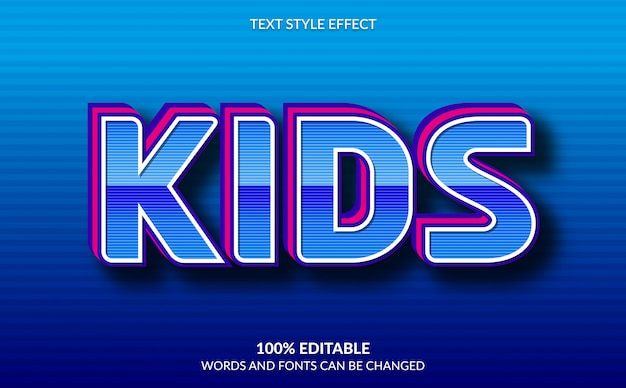 Editable Text Effect, Kids Text Style