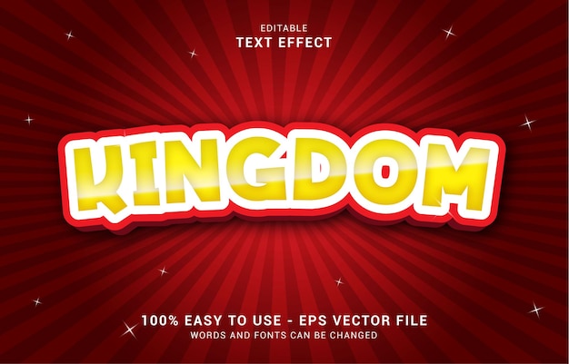 Editable text effect, Kingdom style can be use to make Title